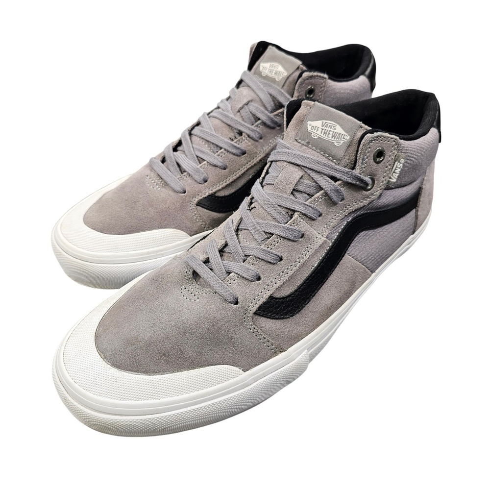 Vans Style 112 Pro Mid Pewter Grey Black Skateboard Shoes Mens Size 13
